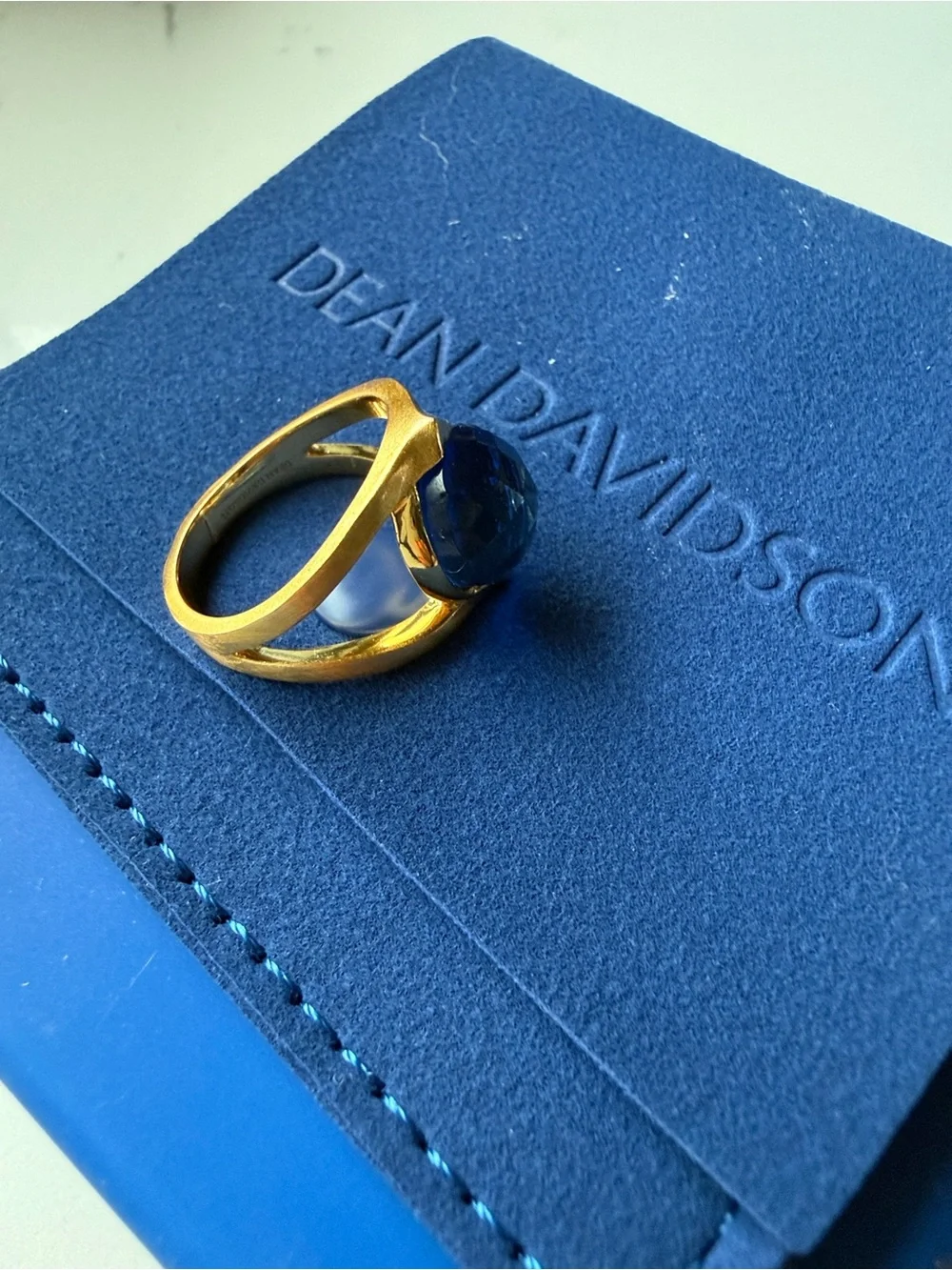Dean Davidson Mini Galleria Ring color Midnight Blue/ Gold Ring Size 7